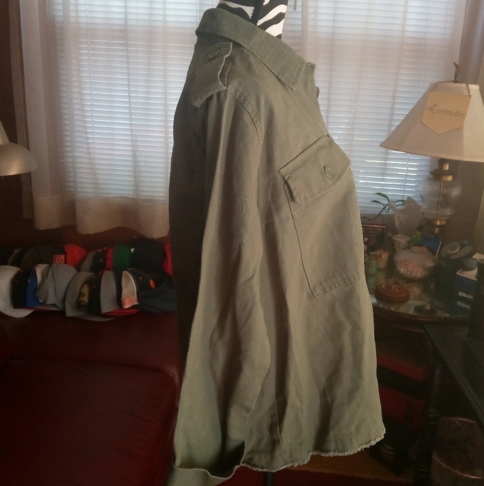 Universal Thread Goods & Co. Olive Green Button Up Military Style Jacket - Picture 6 of 12